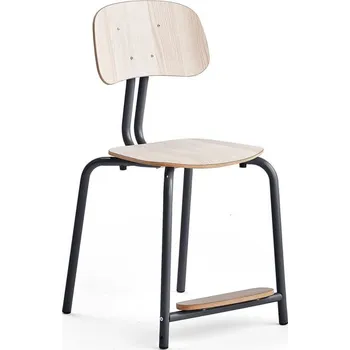 Jídelní židle Školní židle YNGVE, 4 nohy, výška 500 mm, antracitově šedá/jasan