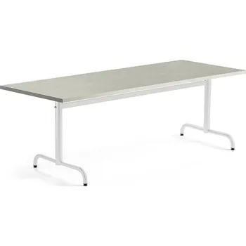 Jídelní stůl Stůl PLURAL, 1800x800x720 mm, linoleum, šedá, bílá
