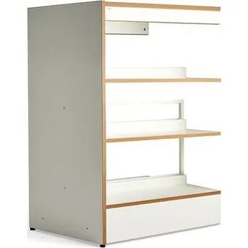 regál Regál na knihy STORY, přídavný, oboustranný, 1280x898x585 mm, 3 police, bílá