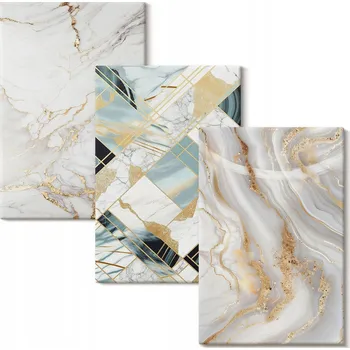 Obraz Sada obrazů do kanceláře, elegantní mramorové vzory, 3x 20x30 cm
