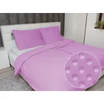 Hřejivé ložní povlečení Minky TOP 3D puntíky MKP-053 Fialová lila Prodloužené 140x220 a 70x90 cm