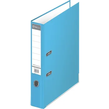 ŠANON A4 75 mm, 2 KROUŽKY, SVĚTLE MODRÝ, S KOVOVÝM ZESÍLENÍM SPODNÍ HRANY, INTERDRUK