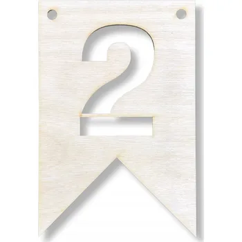 Obraz DŘEVĚNÝ PRAPOREK GIRLANDA DO DĚTSKÉHO POKOJE ČÍSLICE K POVĚŠENÍ 2