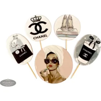 Jedlá dekorace na dort Cukrová dekorace na dort – sada „Coco Chanel“
