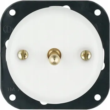 vypínač Jednopólový schodišťový vypínač AlkriLight Antica Toogle Gold bílý