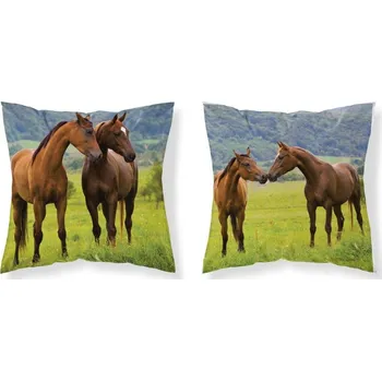 Povlečení POVLEČENÍ NA POLŠTÁŘ KONĚ 40x40 cm KŮŇ