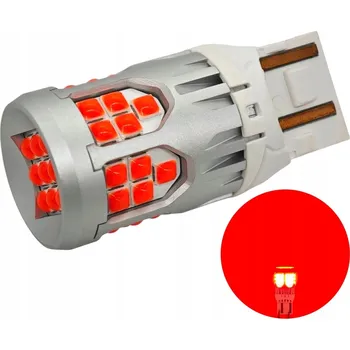 Žárovka LED žárovka W21/5W 7443 10-50V bez chyb, 2800lm, červená