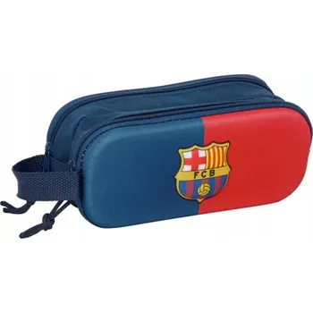 Penál Školní penál pro chlapce fotbalový dvoukomorový FC BARCELONA 3D pouzdro