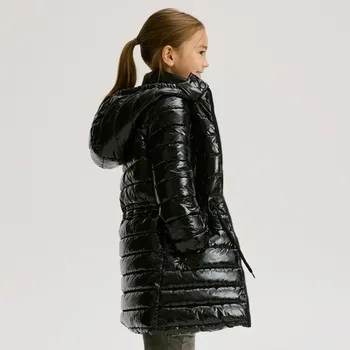 Dívčí bunda Reserved - Prošívaný kabát s leskem - černý - 230EX-99X - 230EX-99X-146