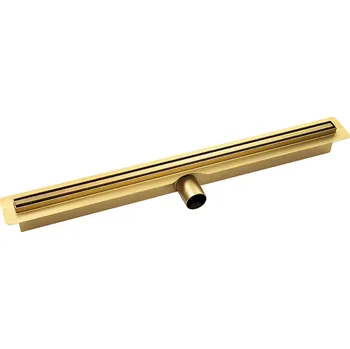 Odvodňovací žlab Laveo Sprchový odtokový žlab Slim 80 cm - COS_G80D, zlatá kartáčovaná