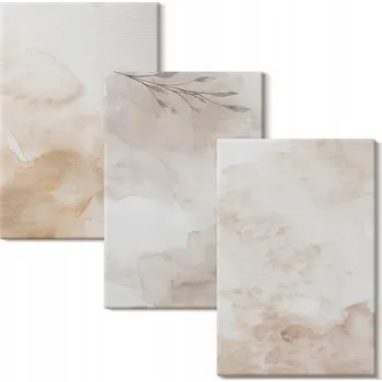 Obraz Sada obrazů na plátně - Akvarelové listy, pastelové barvy, 3x 20x30 cm