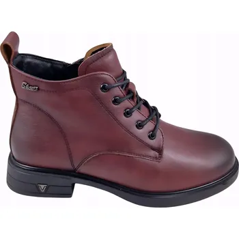 Dámská zimní obuv Ploché kožené kotníkové Kotníkové Boty VINCEZA 39953 vínové barvy, vel. 41