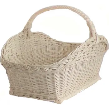 Proutěný koš na dřevo bílý