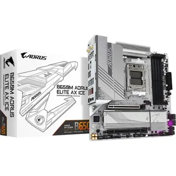 Externí pevný disk Základní deska GIGABYTE B650M AORUS ELITE AX ICE Micro-ATX AM5 DDR5 192GB 8000MHz OC M.2 PCIe Wi-Fi 6E Gaming Motherboard