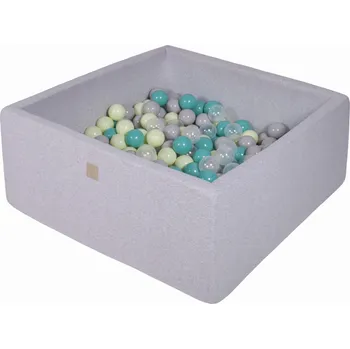 Suchý bazén MeowBaby Suchý Bazének s Míčky 110x110x40cm / 400 míčků, Bavlněný, Světlý