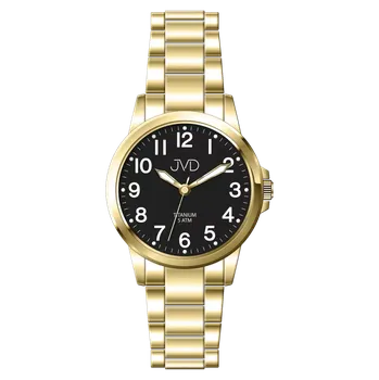 Hodinky JVD Dámské luxusní zlacené titanové hodinky JVD J5035.4