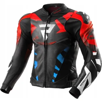 Moto bunda KOŽENÁ BUNDA REBELHORN INFERNO ČERNÁ/MODRÁ/BÍLÁ/ČERVENÁ 52