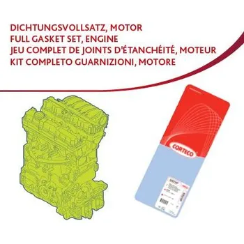 Těsnění motoru Kompletní sada těsnění, motor CORTECO 83403949