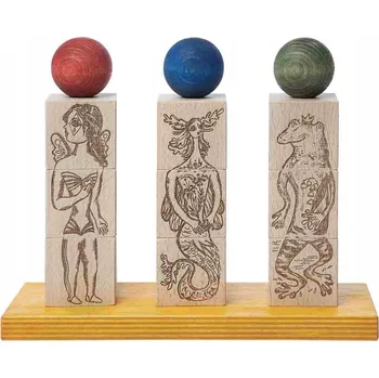 Dřevěná hračka Dřevěná Montessori hračka – obratnostní skládačka Dreamland, barevná