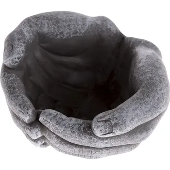 Květináč Betonový květináč Ruce, 16 x 8,5 x 15 cm, šedá