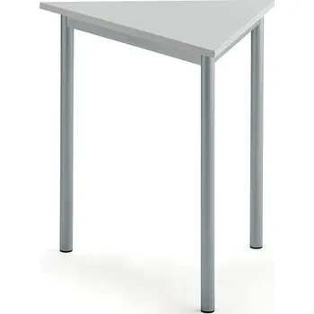Jídelní stůl Stůl BORÅS TRIANGEL, 800x700x720 mm, stříbrné nohy, HPL deska, šedá