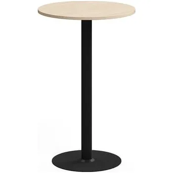 Jídelní stůl Barový stůl ALVA, Ø700x1100 mm, upevnitelný, vysokotlaký laminát, černá/bříza