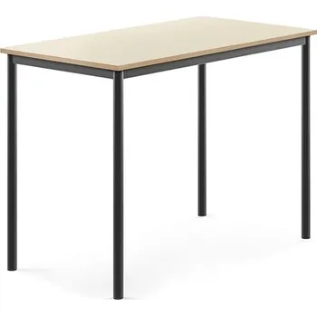 Jídelní stůl Stůl SONITUS, 1200x700x900 mm, antracitově šedé nohy, HPL deska tlumící hluk, bříza