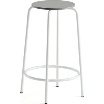 Barová židle Barová židle TIMMY, výška 630 mm, bílé nohy, světle šedý sedák