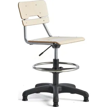 Otočná židle LEGERE, malý sedák, s kluzáky, nastavitelná výška 400-520 mm, bříza