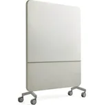 Skleněná tabule s akustickým panelem MARY, mobilní, 1500x1960 mm, světle šedá