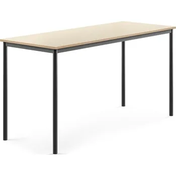 Jídelní stůl Stůl SONITUS, 1800x700x900 mm, antracitově šedé nohy, HPL deska tlumící hluk, bříza