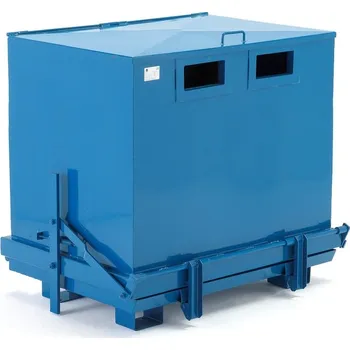 Skladový kontejner Kontejner s výklopným dnem AMASS, 1000 l, s víkem, modrý