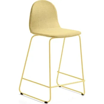 Jídelní židle Barová židle GANDER, výška sedáku 630 mm, polstrovaná, hořčicová