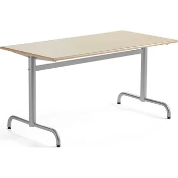 Jídelní stůl Stůl PLURAL, 1400x700x600 mm, akustická HPL deska, bříza, stříbrná