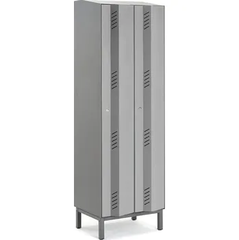 Šatní skříň Šatní skříň CREATE ENERGY, 2 sekce, 1985x600x500 mm, šedé dveře, vč. noh