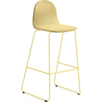 Jídelní židle Barová židle GANDER, výška sedáku 790 mm, polstrovaná, hořčicová