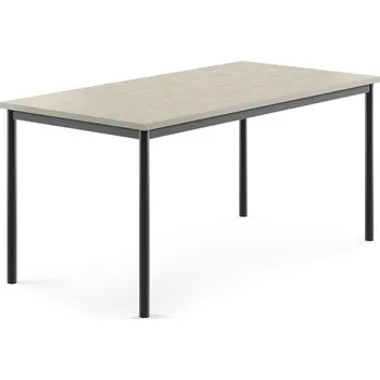 Jídelní stůl Stůl SONITUS, 1600x800x720 mm, antracitově šedé nohy, deska s linoleem, šedá