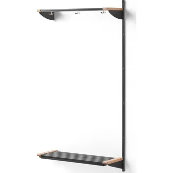 Věšák Šatní stěna JEPPE, přídavná sekce, 1790x900x300 mm, bříza/tmavě šedá