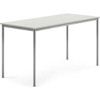 Jídelní stůl Stůl BORÅS, 1800x800x900 mm, stříbrné nohy, HPL deska, šedá