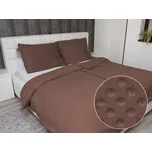 Hřejivé ložní povlečení Minky TOP 3D puntíky MKP-052 Čokoládově hnědé Jednolůžko 140x200 a 70x90 cm