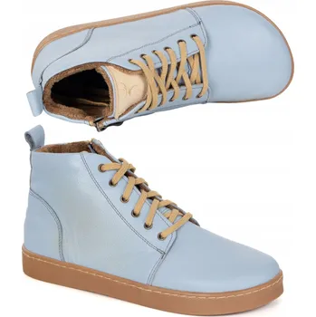 Dámská zimní obuv Dámské zimní barefoot boty kožené Z-B04 modré světle modré 38