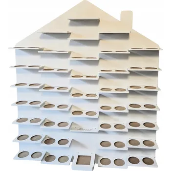 regál Stojan na audio pohádky, figurky, domeček se jménem, spousta polic