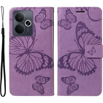 Pouzdro na mobilní telefon Big Butterfly knížkové pouzdro na Realme 14 5G/14T 5G - fialové
