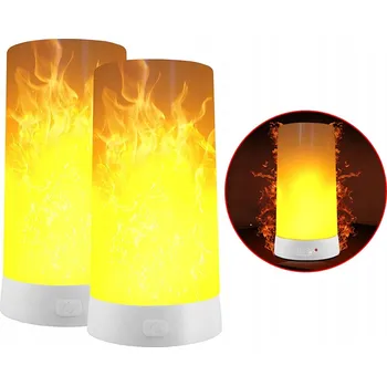 Lampička MAGNETICKÁ LED LAMPA S EFEKTEM PLAMENE NOČNÍ SVĚTLO USB DÁLKOVÝ OVLADAČ 2KS