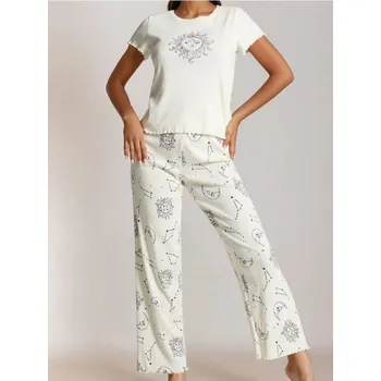 Dámské pyžamo Sinsay - Dvoudílné bavlněné pyžamo - bílá - 191FM-00X - 191FM-00X-L