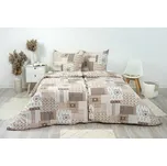 Stanex Ložní povlečení flanelové pečvork béžový (LS297) rozměr: 140 x 200 + 90 x 70, Zapínání: Knoflíkové