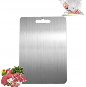 Kuchyňské prkénko PRKÉNKO NA KRÁJENÍ Z NEREZOVÉ OCELI ROBUSTNÍ ZDRAVÉ 34x23 cm kovové