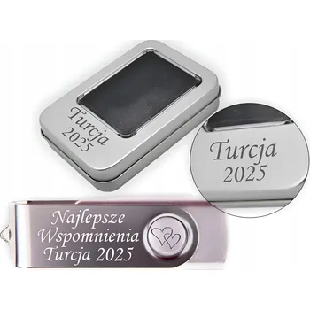 USB flash disk USB flash disc 32GB STŘÍBRNÝ s gravírováním Vzpomínky Svatba Svatba