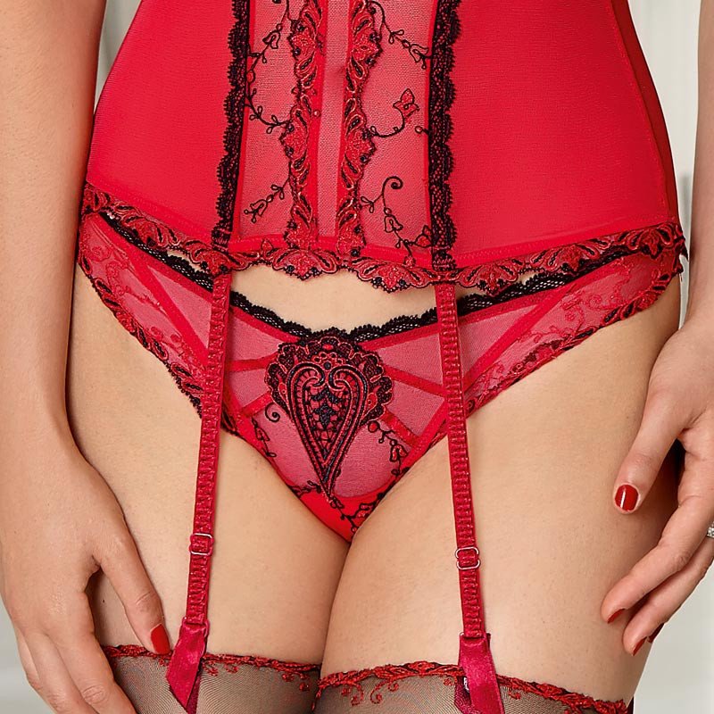 Dámská tanga ACC0075 - Lise Charmel Barva: červená-černá, Velikost: L