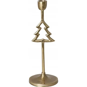 Svícen Dijk Kovový svícen ve tvaru vánočního stromku na čajové svíčky, zlatý